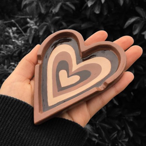 Ceramic heart shaped ashtray