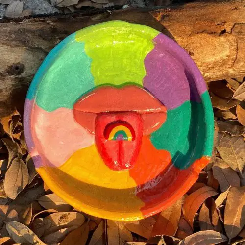Ceramic rainbow ashtray