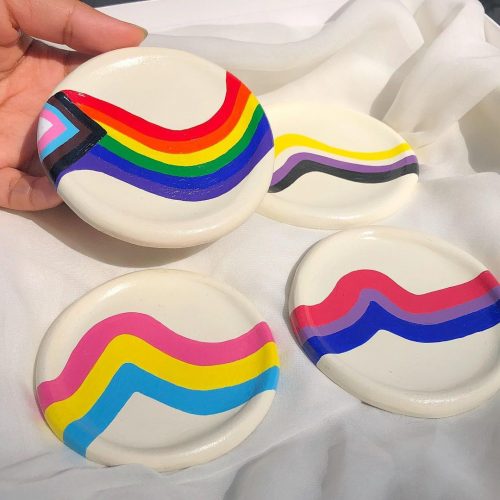 Clay jewelry boxes for gay pride month.
