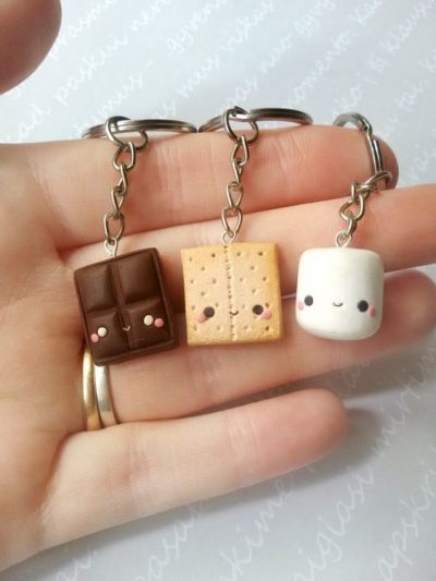 cold porcelain key chains