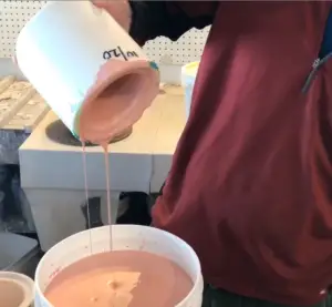 Pouring liquid porcelain